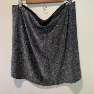 Sadie & Sage Black Ruched Mini Skirt glitter